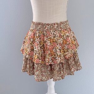 American Eagle Floral Ruffle Tiered Skort Women’s Small